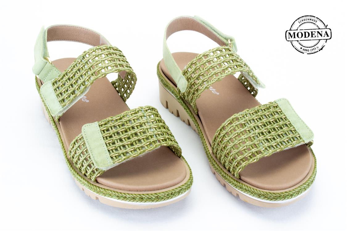Modena schoenmode - vlecht sandaal - groen vlecht sandaal