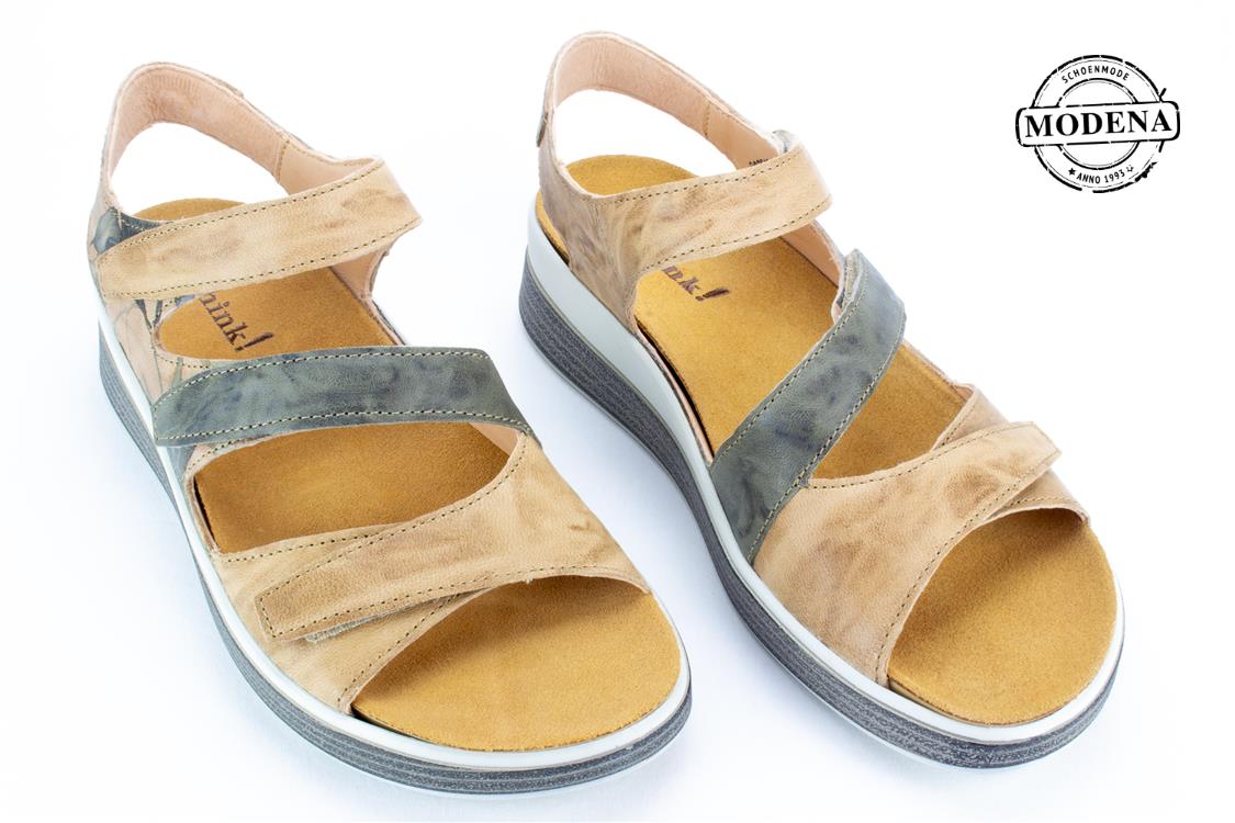 Modena schoenmode - meggie - beige khaki mix sandaal