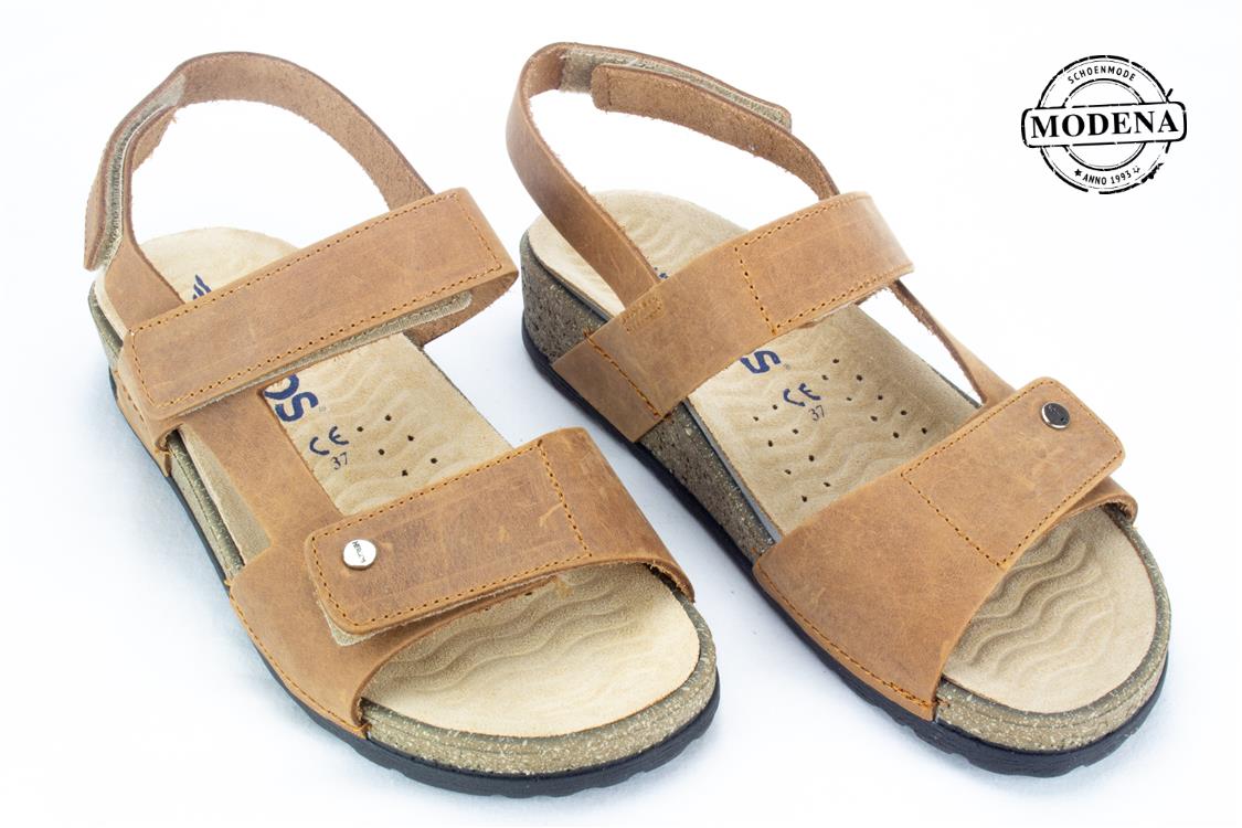Modena schoenmode - vetleder - camel sandaal velcros