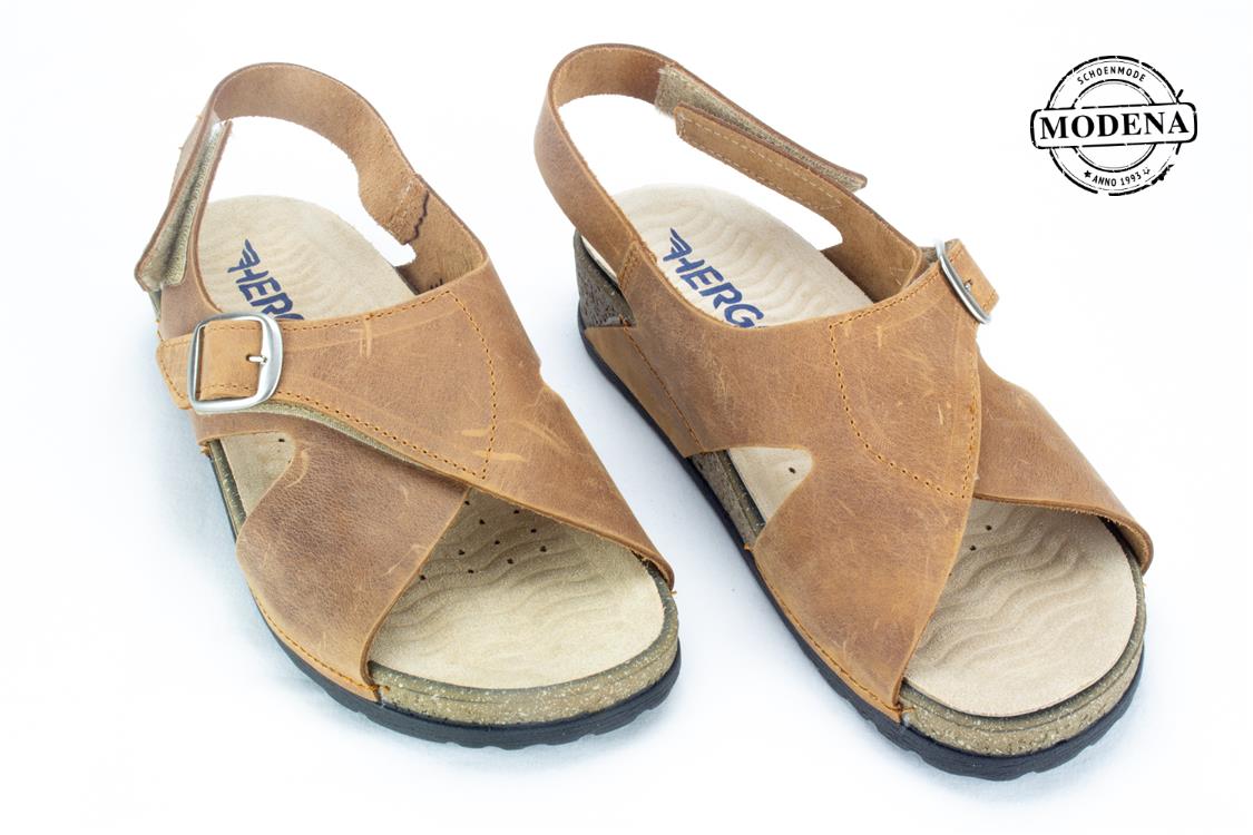 Modena schoenmode - vetleder - camel sandaal v