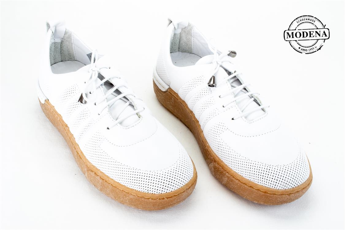 Modena schoenmode - sneaker elastiekveter - wit sneaker elastiekveter