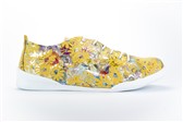 GEEL METALIC BLOEMEN LAGE - Geel