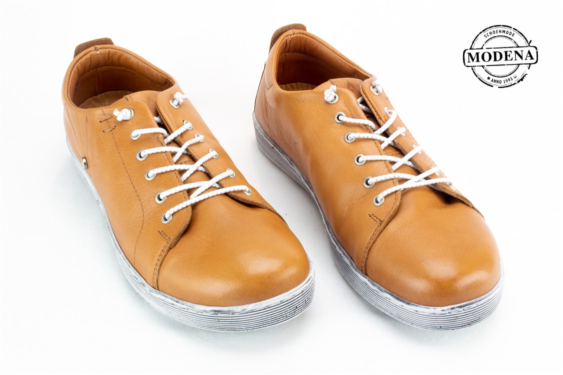 Modena schoenmode - lage basket elastiek - camel lage elastiek