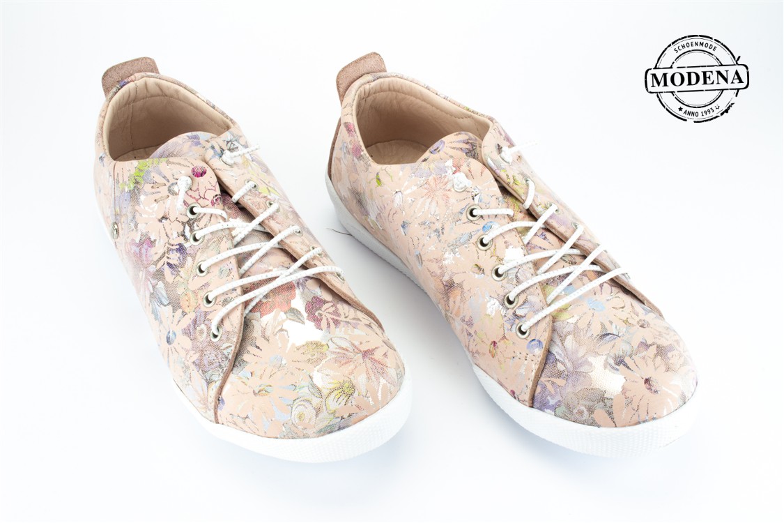 Modena schoenmode - metalic bloemen - roos metalic bloemen