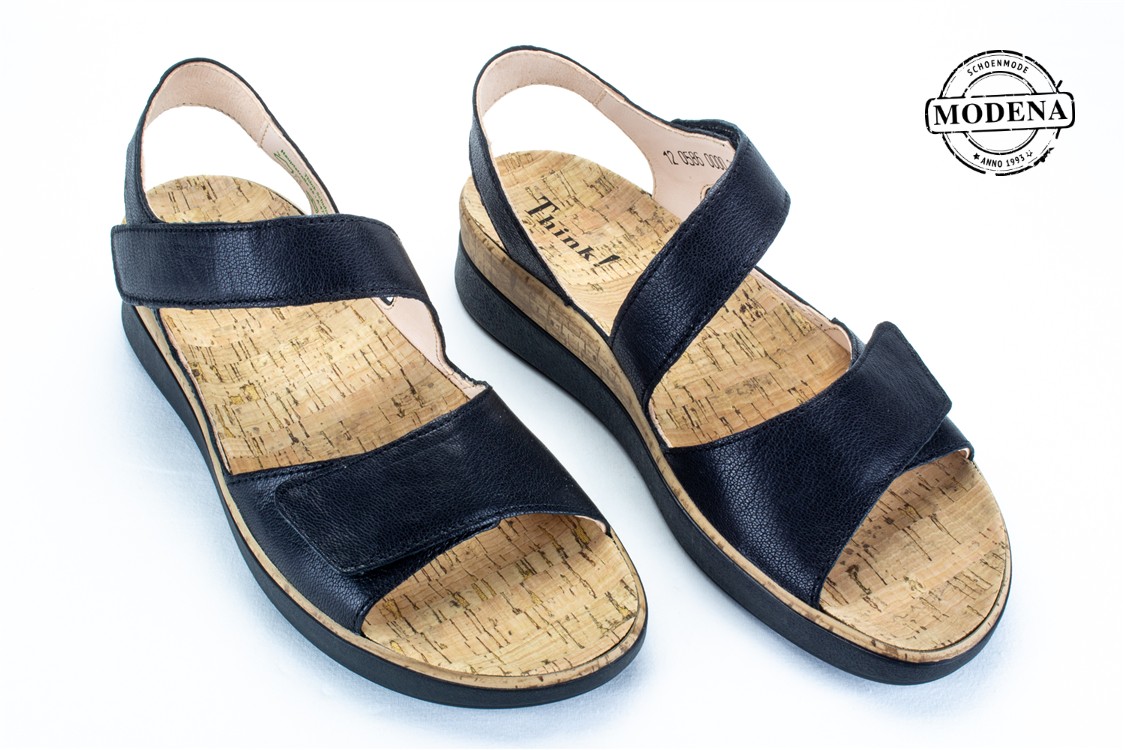 Modena schoenmode - sandaal - zw sandaal kurk