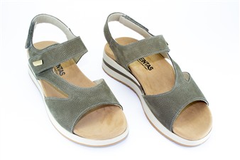 TAUPE SANDAAL ASSYMETRISCH