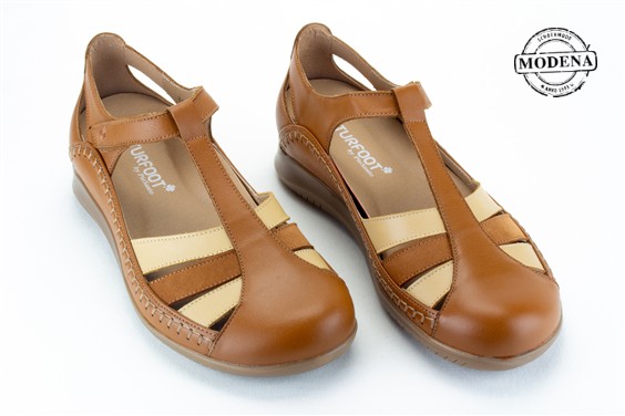 Detailpagina - Ander damesschoenen model: COGNAC MIX VELCRO NATURFOOT