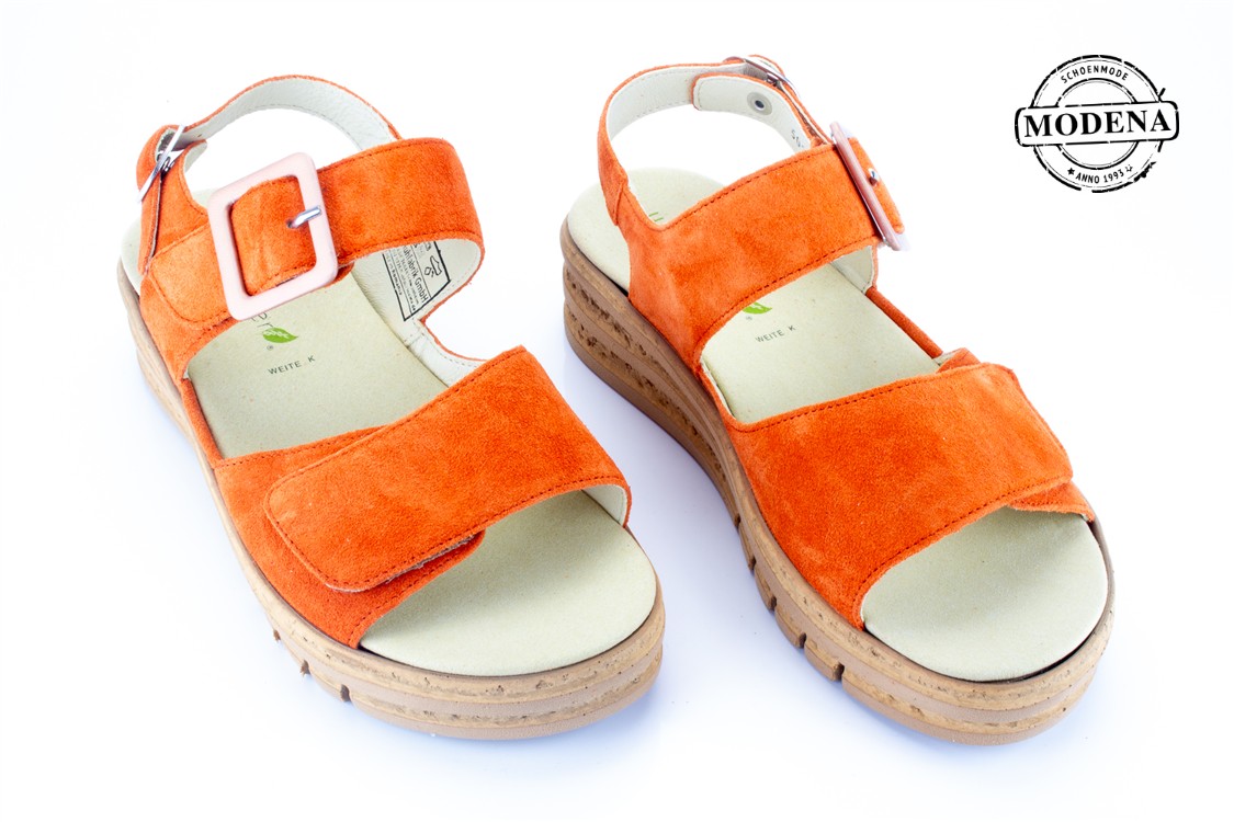 Modena schoenmode - sandaal k - oranje sandaal kurkzool