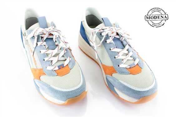 Detailpagina - Ander damesschoenen model: BLAUW-ORANJE MIX SNEAKER RITS