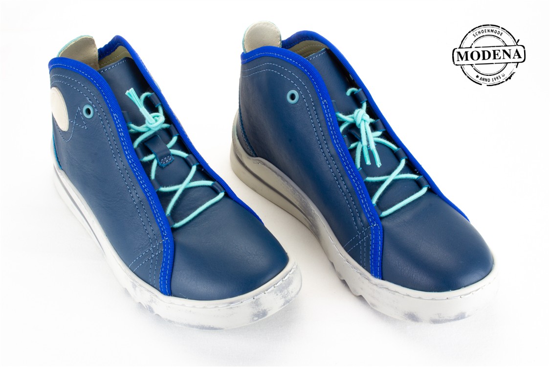 Modena schoenmode - halfhoge - blauw elastiek