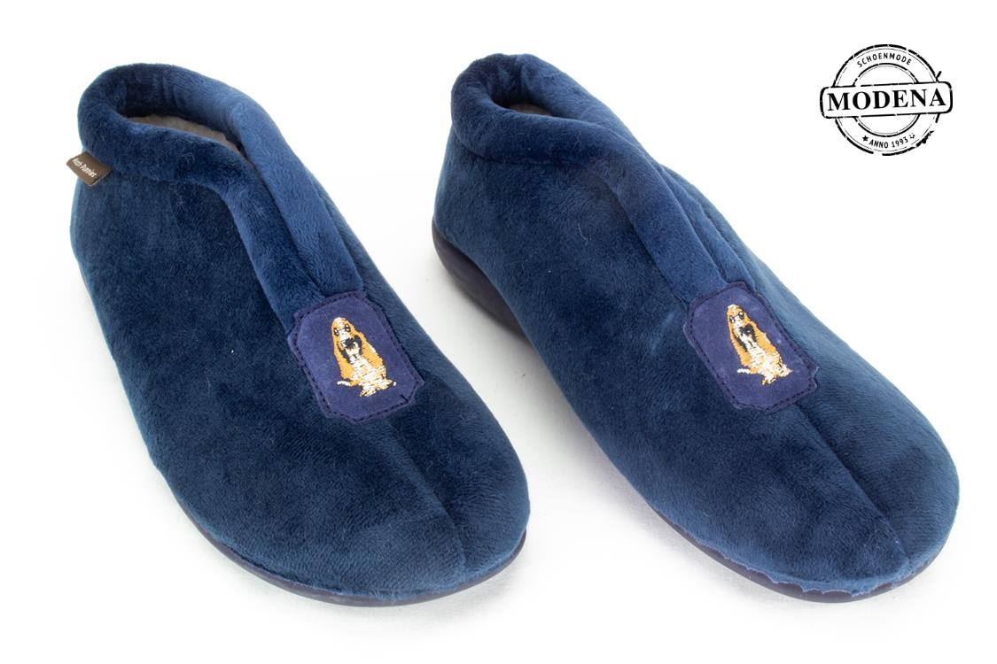 Modena schoenmode - pantoffel - blauw hoog op