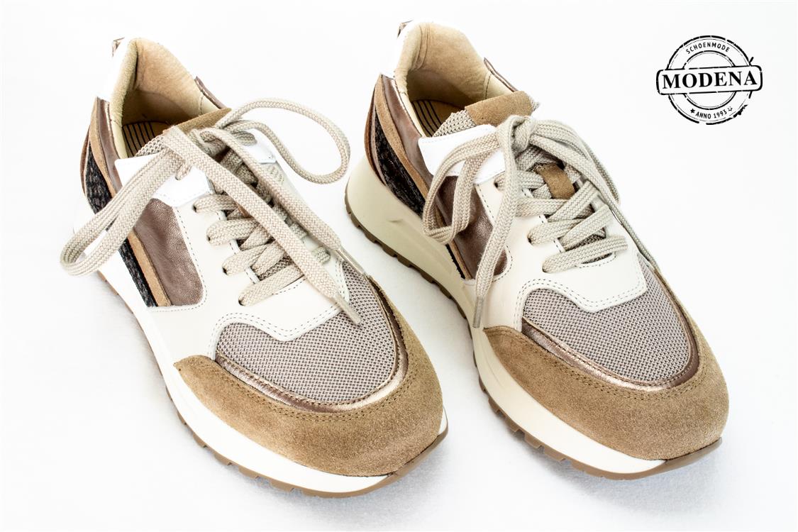 Modena schoenmode - stevige sneaker - taupe mix sneaker