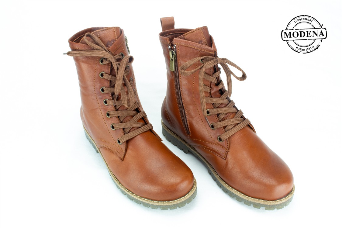 Modena schoenmode - military - cognac veterlaarsje milit