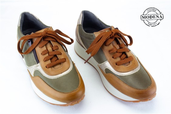 Detailpagina - Ander damesschoenen model: CAMEL MIX SNEAKER VETER-RITS