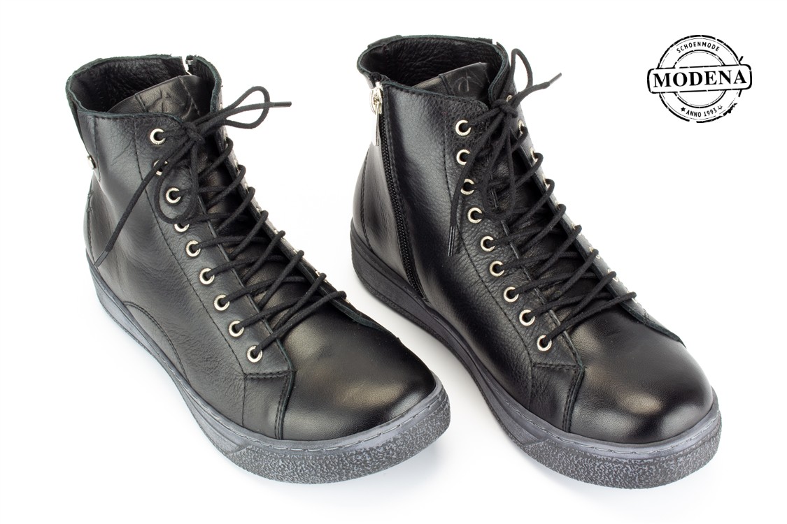 Modena schoenmode - hoge basket stoere zool - zw hoge basket stoere zoo