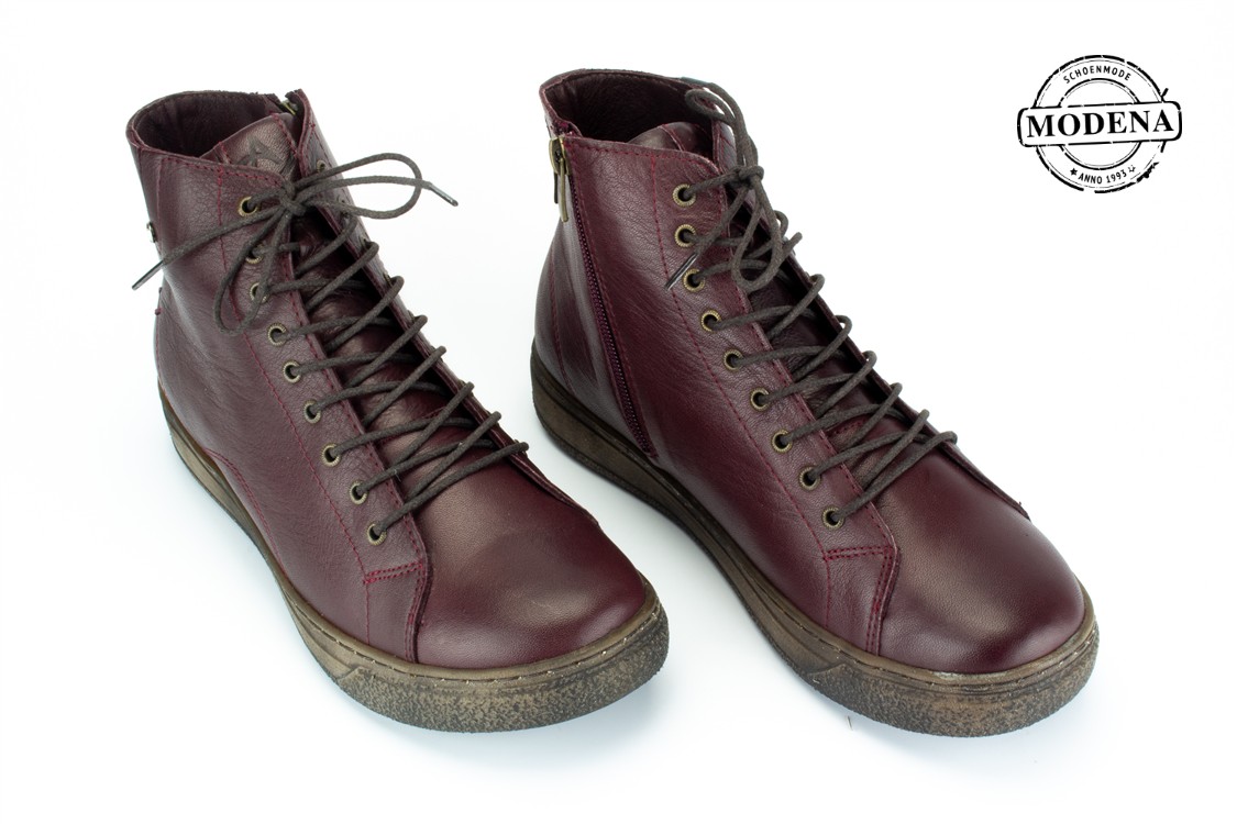 Modena schoenmode - hoge basket stoere zool - bordo hoge basket stoere