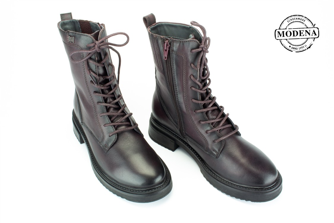 Modena schoenmode - veterlaarsje - bordo veterlaarsje
