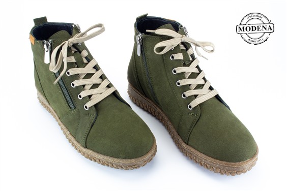 Detailpagina - Ander damesschoenen model: KHAKI HOGE VETER STOERE ZOOL